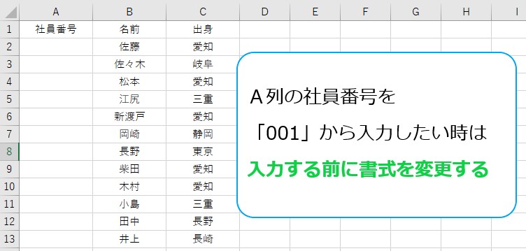 書式設定の変更方法